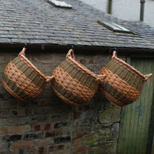 Load image into Gallery viewer, Curved Log Basket - Buff &amp; Natural Brown Willows