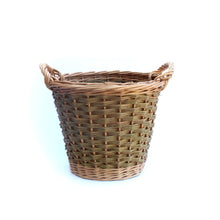 Load image into Gallery viewer, Round Log Basket - Buff &amp; Natural Brown Willows