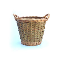 Load image into Gallery viewer, Round Log Basket - Buff &amp; Natural Brown Willows