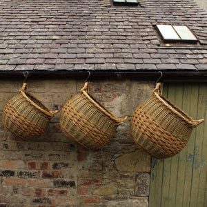 Curved Log Basket - Natural Green & Brown willows