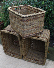 Load image into Gallery viewer, Stack of UK made rectangular log baskets 