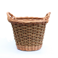 Load image into Gallery viewer, (Customer request) Round Log Basket - Buff &amp; Natural Brown Willows