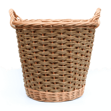 Load image into Gallery viewer, (Customer request) Round Log Basket - Buff &amp; Natural Brown Willows