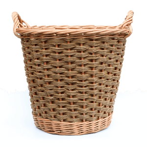 (Customer request) Round Log Basket - Buff & Natural Brown Willows