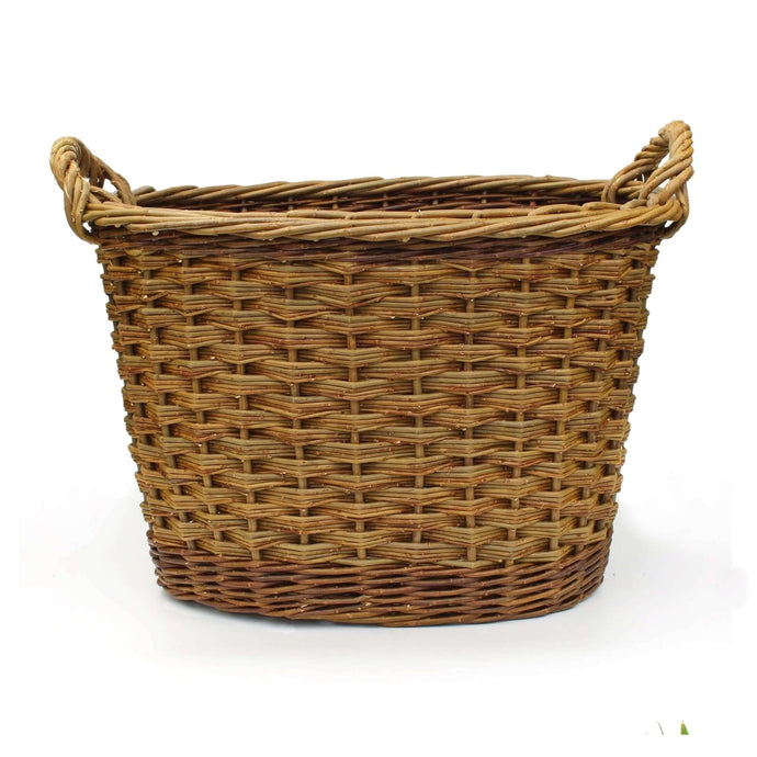 Large handmade log basket, UK materials 