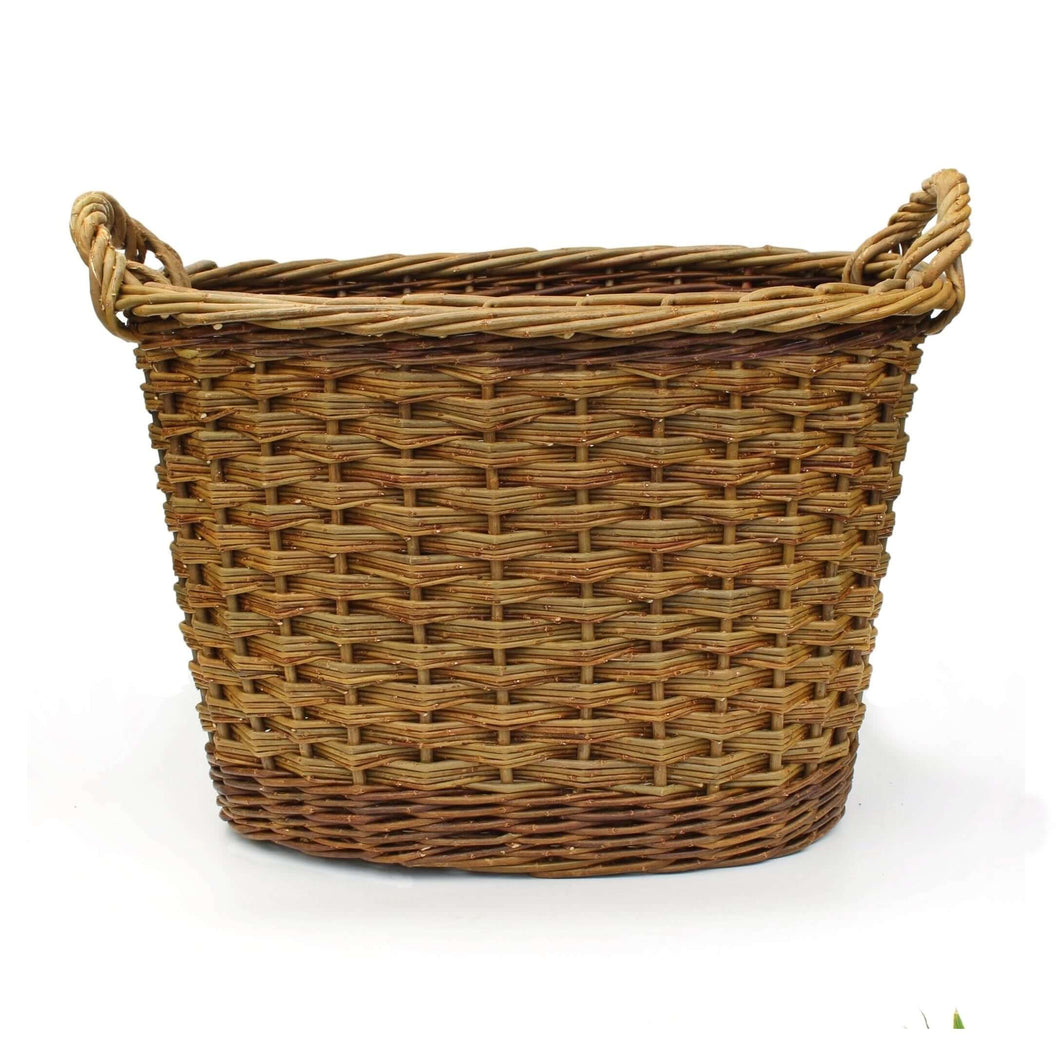 Large handmade log basket, UK materials 