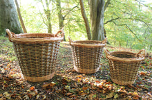 Load image into Gallery viewer, Round Log Basket - Buff &amp; Natural Brown Willows