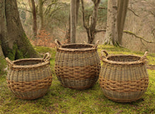 Load image into Gallery viewer, (Customer Request) Curved Log Basket - Natural Green &amp; Brown willows