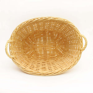 Interior of wicker washing basket made in UK