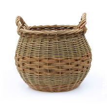 Load image into Gallery viewer, Curved Log Basket - Natural Green &amp; Brown willows