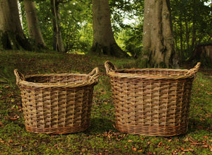 Chunky Oval Log baskets made by UK craftsman 